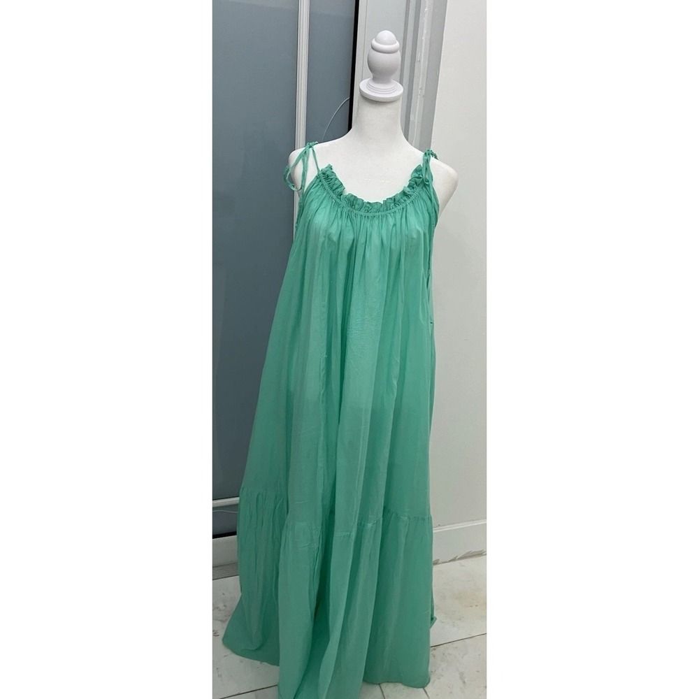 (..10)Antica Sanatoria Green One Size Long Dress Summer Dress